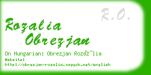 rozalia obrezjan business card